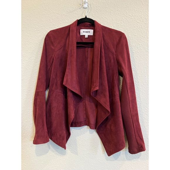 BB DAKOTA Wade Faux Suede Jacket in Cherrywood Size XS a602 - Picture 3 of 5